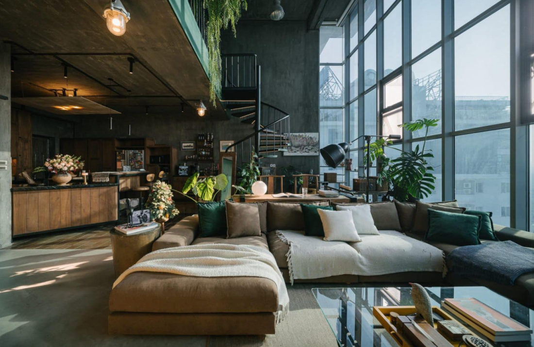 Cải tạo căn hộ th&ocirc;ng tầng H&agrave; Nội: Giải ph&aacute;p Industrial thuần h&oacute;a sức n&oacute;ng hướng T&acirc;y- Ảnh 2.