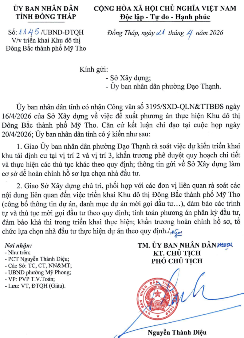 Đồng Th&aacute;p th&ocirc;ng tin ph&aacute;p l&yacute; về khu đ&ocirc; thị 26.000 tỷ ngay trung t&acirc;m tỉnh- Ảnh 1.