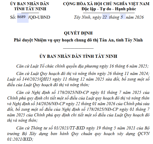 T&acirc;y Ninh quy hoạch chung đ&ocirc; thị hơn 10.000 ha, trung t&acirc;m ph&iacute;a Nam tỉnh- Ảnh 1.