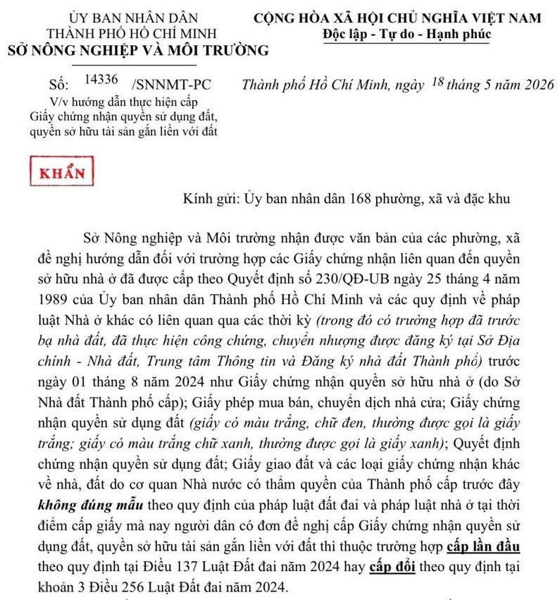 N&Oacute;NG: TP.HCM gửi văn bản khẩn về cấp sổ hồng, sổ đỏ cho giấy tờ cũ- Ảnh 2.