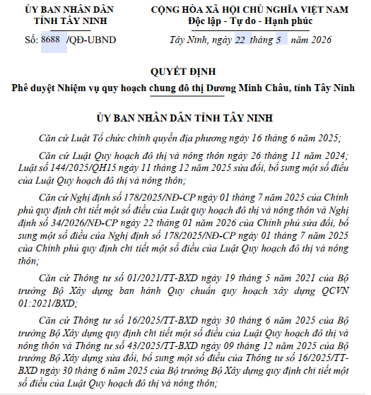 Tây Ninh quy hoạch chung đô thị 17.700 ha với hồ nhân tạo lớn nhất Đông Nam Á- Ảnh 1. Tây Ninh quy hoạch chung đô thị 17.700 ha với hồ nhân tạo lớn nhất Đông Nam Á- Ảnh 1.