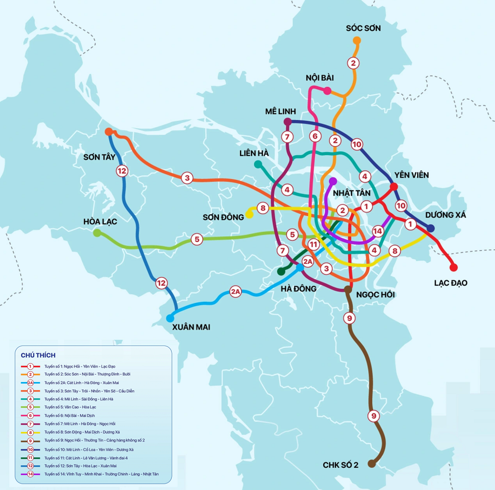 5 tuyến đường sắt dài hơn 300km sắp khởi công tại Hà Nội sẽ đi qua khu vực nào?- Ảnh 1. 5 tuyến đường sắt dài hơn 300km sắp khởi công tại Hà Nội sẽ đi qua khu vực nào?- Ảnh 1.