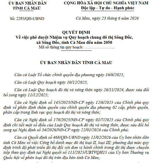 C&agrave; Mau quy hoạch chung đ&ocirc; thị ven biển với 8.300ha- Ảnh 1.