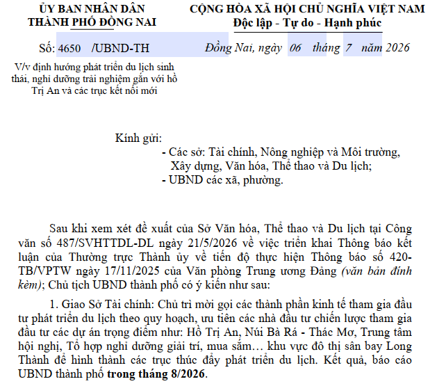 Đồng Nai cập nhật quy hoạch đất đai tại Hồ Trị An, N&uacute;i B&agrave; R&aacute; - Th&aacute;c Mơ v&agrave; đ&ocirc; thị s&acirc;n bay Long Th&agrave;nh- Ảnh 1.
