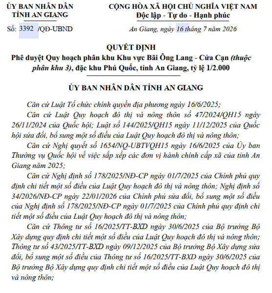 An Giang duyệt quy hoạch phân khu 4.400ha thuộc Đặc khu Phú Quốc- Ảnh 1.