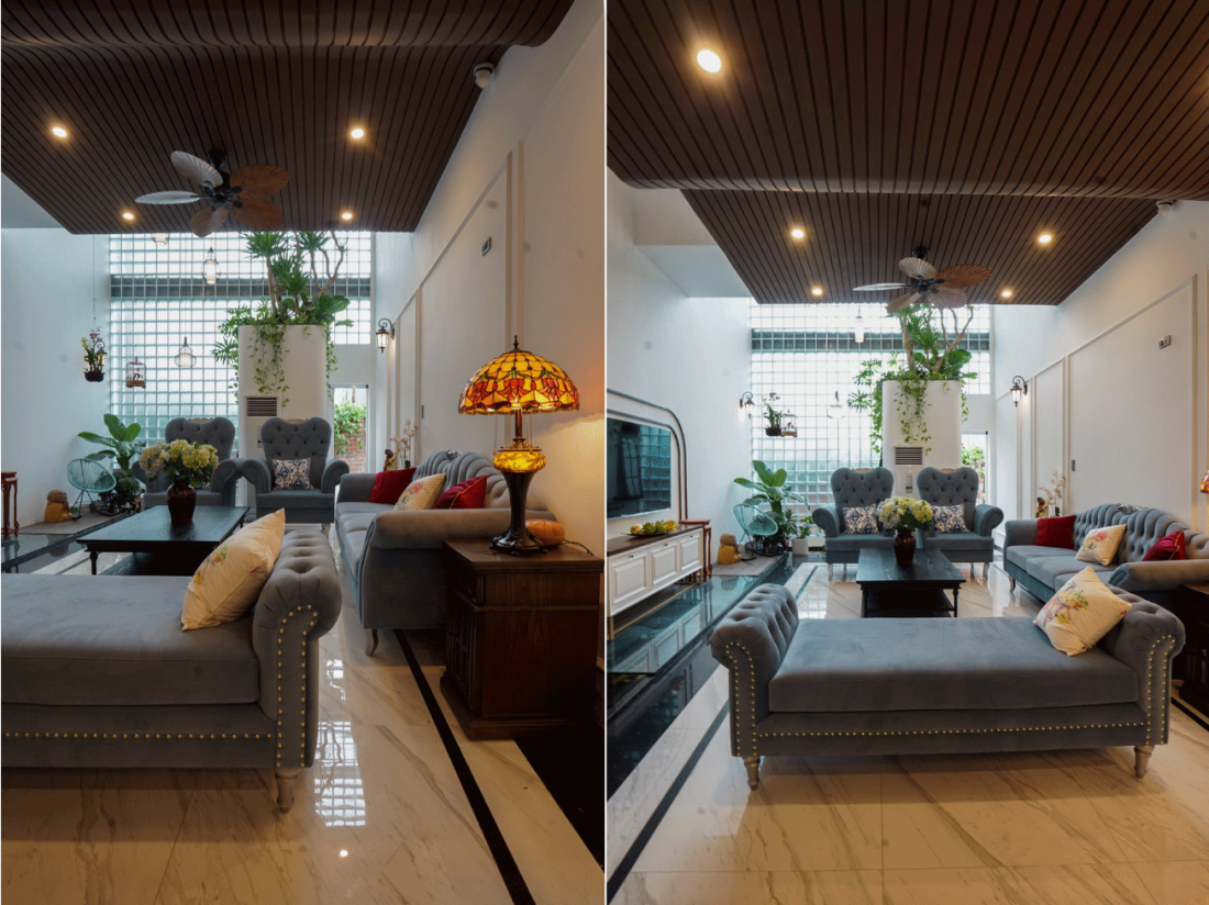 Gạch k&iacute;nh cản nắng hướng T&acirc;y cho nh&agrave; ống Đ&agrave; Nẵng đậm chất Indochine- Ảnh 5.