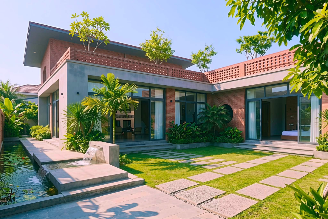 Cấu tr&uacute;c hạ nhiệt tự nhi&ecirc;n cho biệt thự vườn s&acirc;n trong Vĩnh Ph&uacute;c- Ảnh 5.