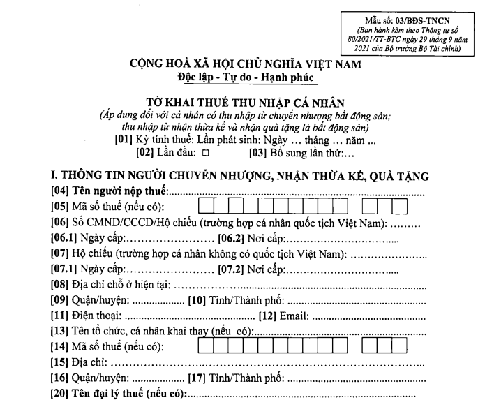 Hướng dẫn chi tiết thủ tục khai thuế TNCN từ thu nhập chuyển nhượng bất động sản- Ảnh 2.