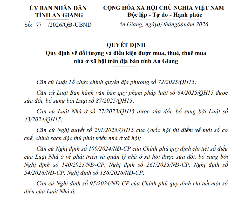 Ai được mua, thu&ecirc;, thu&ecirc; mua nh&agrave; ở x&atilde; hội tại An Giang theo quy định mới?- Ảnh 1.