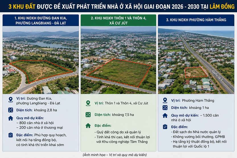 L&acirc;m Đồng x&aacute;c định 3 khu đất l&agrave;m nh&agrave; ở x&atilde; hội, c&oacute; nơi dự kiến 1.500 căn- Ảnh 1.