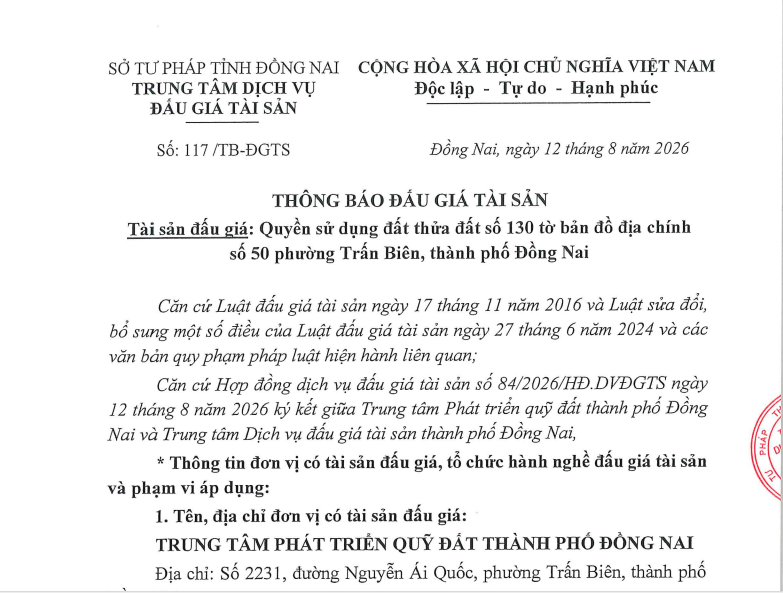 Đồng Nai sắp đấu giá 5 khu đất, tổng giá khởi điểm hơn 1.527 tỷ đồng- Ảnh 2.