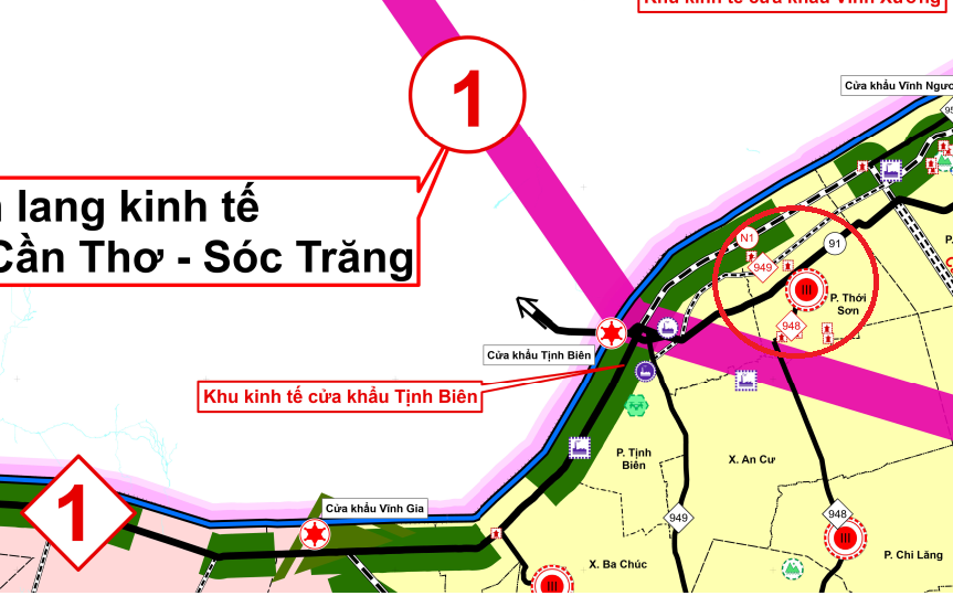 Tịnh Biên có gì sau quy hoạch 2050: 2.300ha du lịch Ngũ Hồ Sơn, Núi Trà Sư, Núi Két và 3.500ha khu kinh tế cửa khẩu- Ảnh 3.