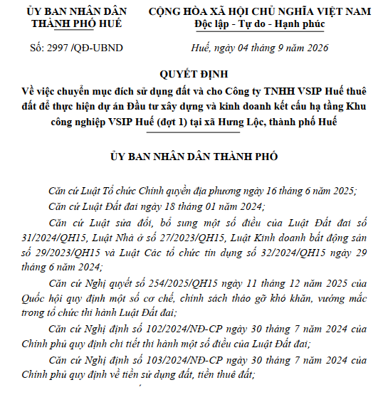 Huế cho thuê gần 110ha đất làm khu công nghiệp hơn 3.000 tỷ đồng- Ảnh 1.