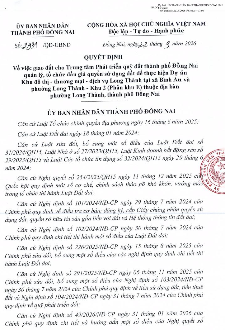 Đồng Nai chuẩn bị đấu gi&aacute; hơn 380ha đất l&agrave;m khu đ&ocirc; thị gần s&acirc;n bay Long Th&agrave;nh- Ảnh 1.