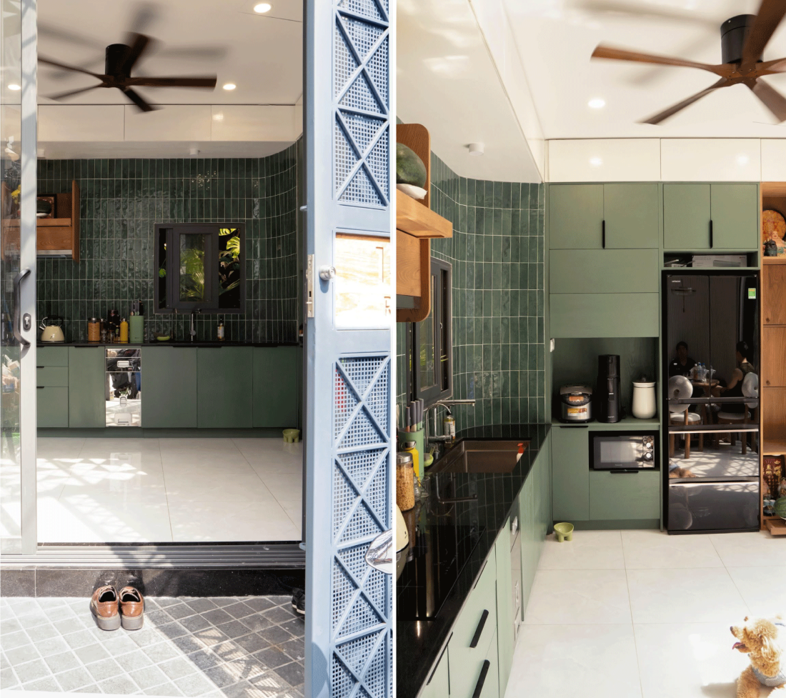 Nh&agrave; phố chỉ 20 m&sup2; TP.HCM: Cấu tr&uacute;c xoay khối vu&ocirc;ng v&agrave; dải đệm thang bọc quanh- Ảnh 5.
