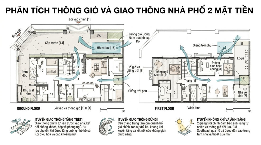 Nh&agrave; 2 tầng gộp từ 3 l&ocirc; đất Lạng Sơn: Cấu tr&uacute;c hai giếng trời đ&oacute;n gi&oacute; v&agrave; hồ koi đệm nhiệt- Ảnh 3.