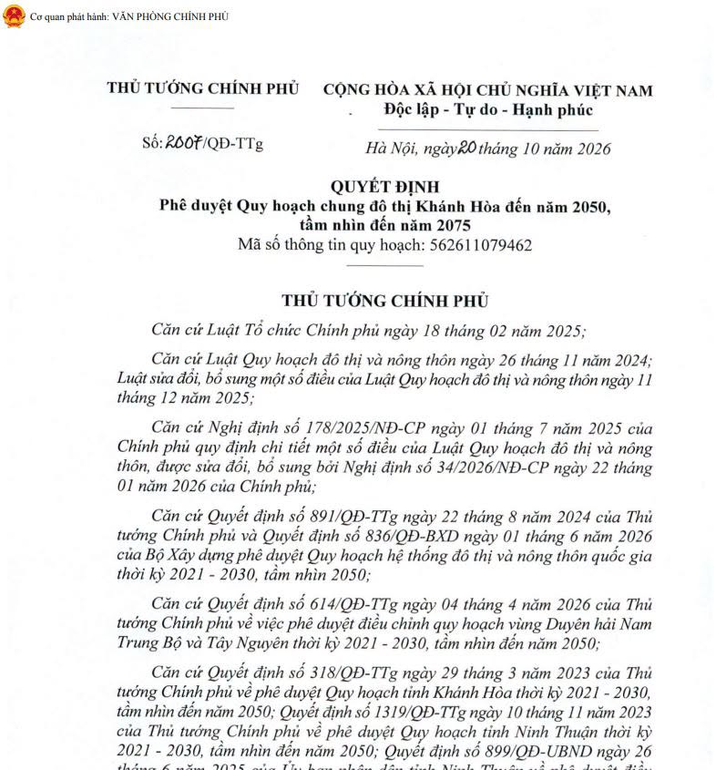Thủ tướng duyệt quy hoạch Kh&aacute;nh H&ograve;a: 3 cực tăng trưởng, h&eacute; lộ trung t&acirc;m h&agrave;nh ch&iacute;nh 115ha- Ảnh 1.