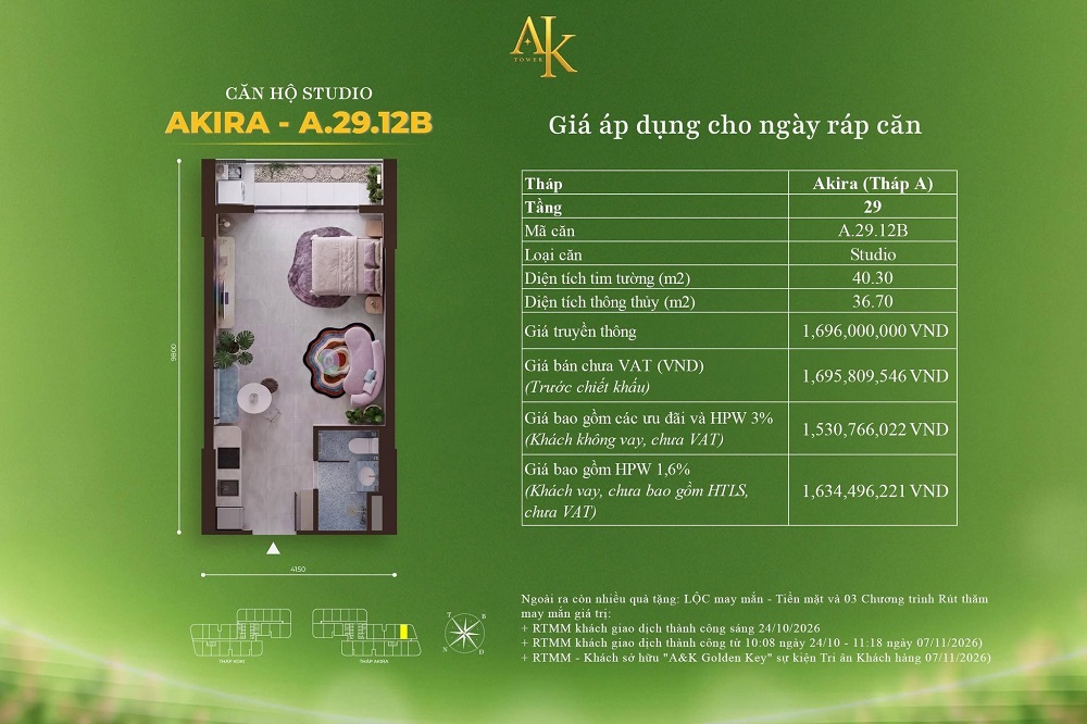 Khan hiếm căn hộ dưới 2 tỷ, A&K Tower tung g&oacute;i 60 tỷ đồng hỗ trợ người trẻ mua nh&agrave;- Ảnh 3.
