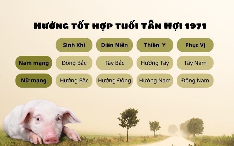 Hướng tốt để xây nhà cho Tân Hợi 1971