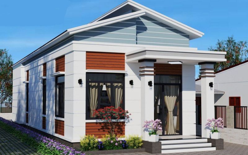 Kiểu mái đôi lệch phá cách độc lạ với chất liệu tôn bền bỉ