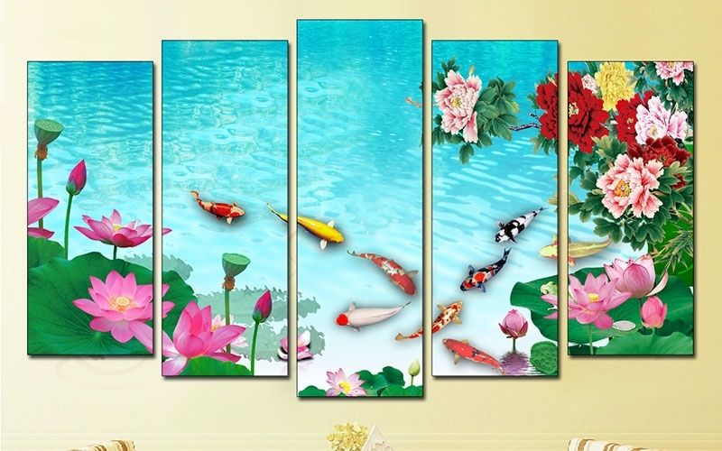 Tranh phong thủy cá chép mang đến gia đao nhiều tài lộc