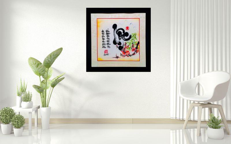 Tranh thêu chữ lộc vô cùng sinh độc, ấn tượng