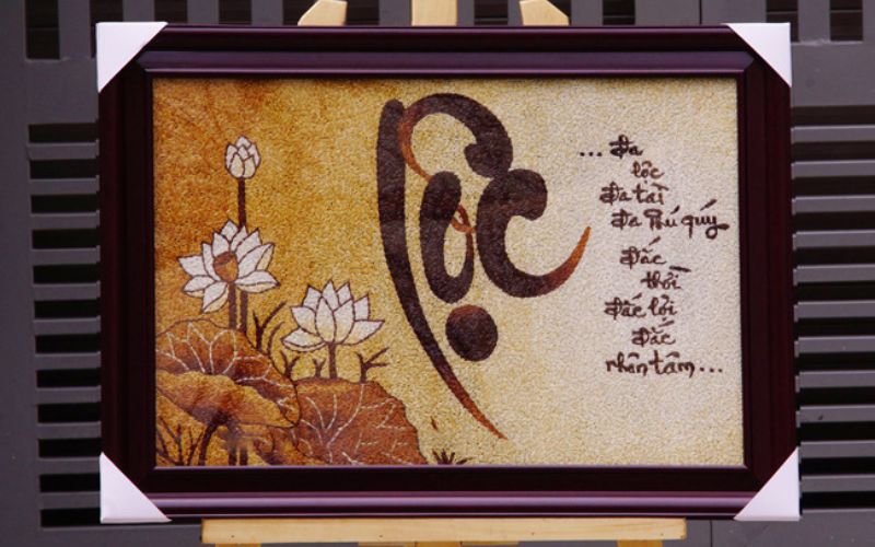 Tranh chữ lộc tượng trưng cho mong ước gia chủ