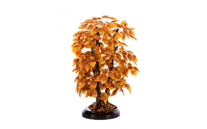 Cây đá tài lộc thạch anh hổ phách