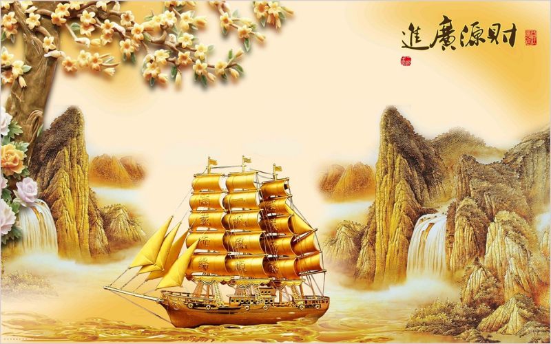 Tranh thuận buồm xuôi gió sẽ giúp gia chủ có được nhiều sự may mắn