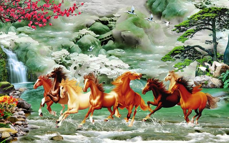 Mẫu tranh mã đáo thành công đẹp số 2