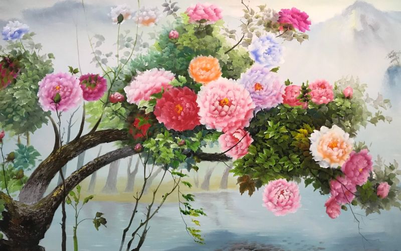 Tranh hoa mẫu đơn