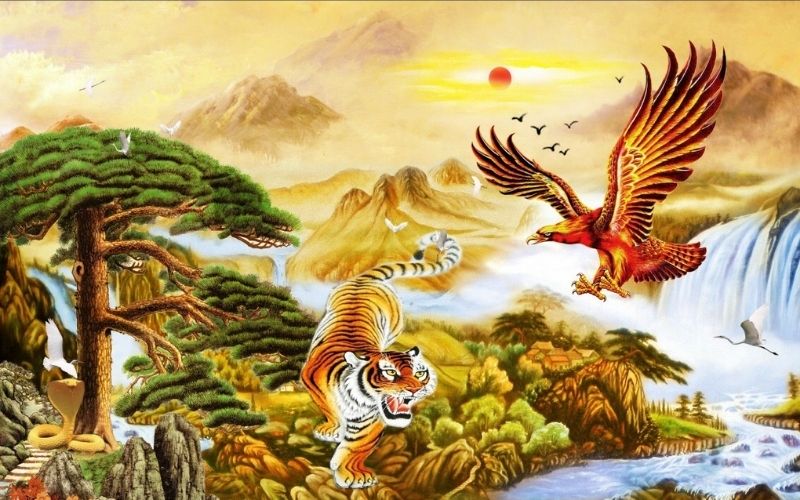 Bức tranh hổ và đại bàng đem đến chủ nhân vận may lớn, nguồn sinh khí tốt