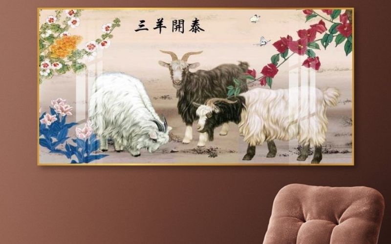 Tranh sơn dương trường thọ tức là lộc nên nó đại diện cho tài lộc