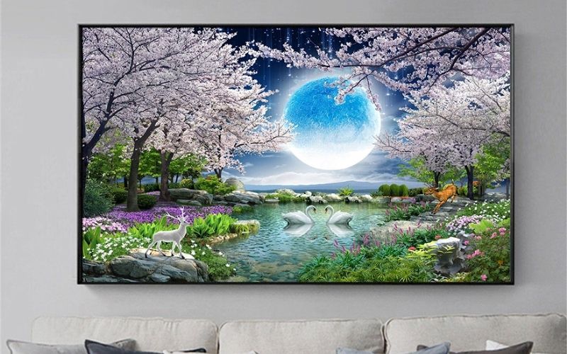Tranh treo phòng ngủ phong cảnh giúp đem lại không gian yên bình