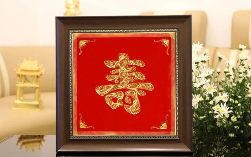 Tranh chữ Phúc với kiểu thiết kế đơn giản, mang đậm phong cách Trung Hoa