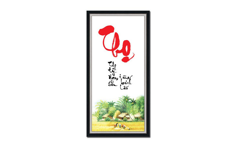 Mẫu tranh thư Pháp chữ thọ