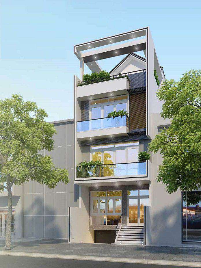 Thiết kế nhà có tầng hầm lửng hiện đại