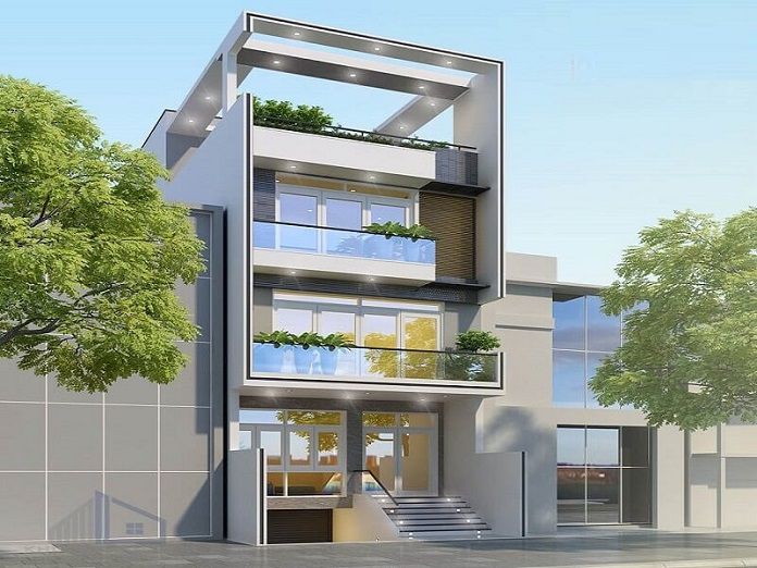 Thiết kế nhà có tầng hầm lửng hiện đại