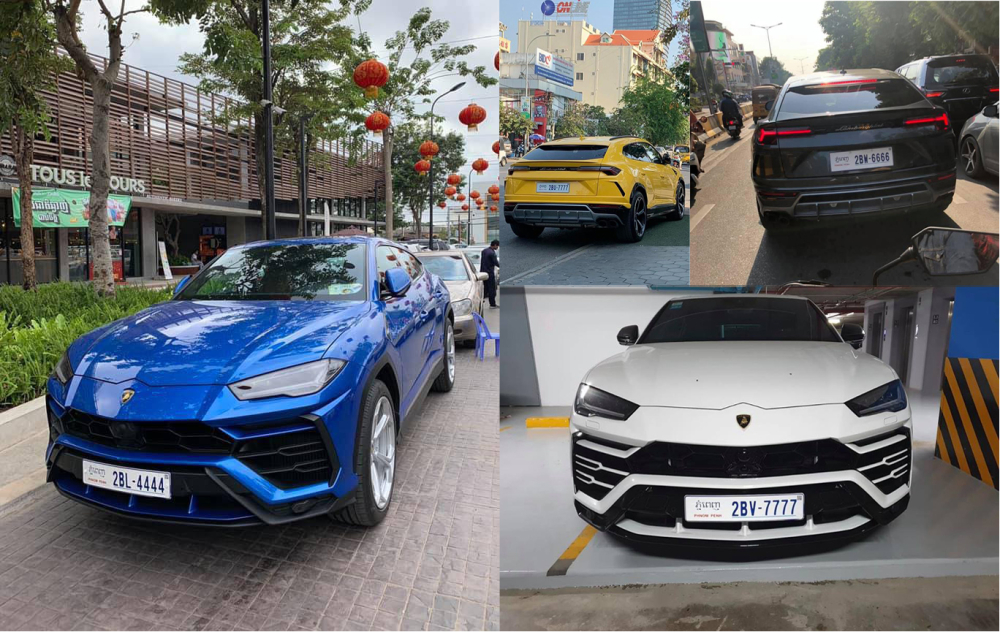 Loạt xe Lamborghini Urus ở Campuchia mang biển tứ quý