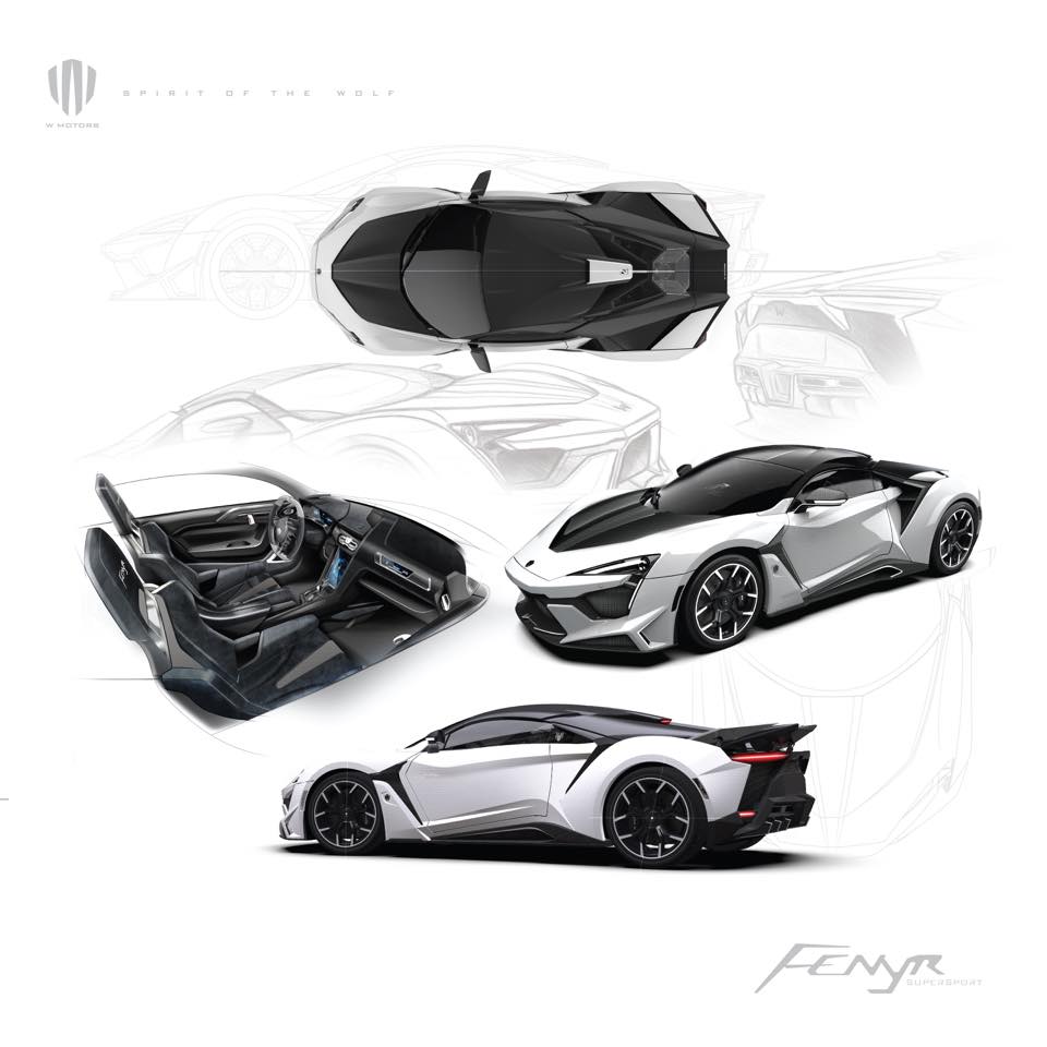 H&igrave;nh ảnh ph&aacute;c họa những chiếc Fenyr SuperSport với m&agrave;u sắc kh&aacute;c nhau