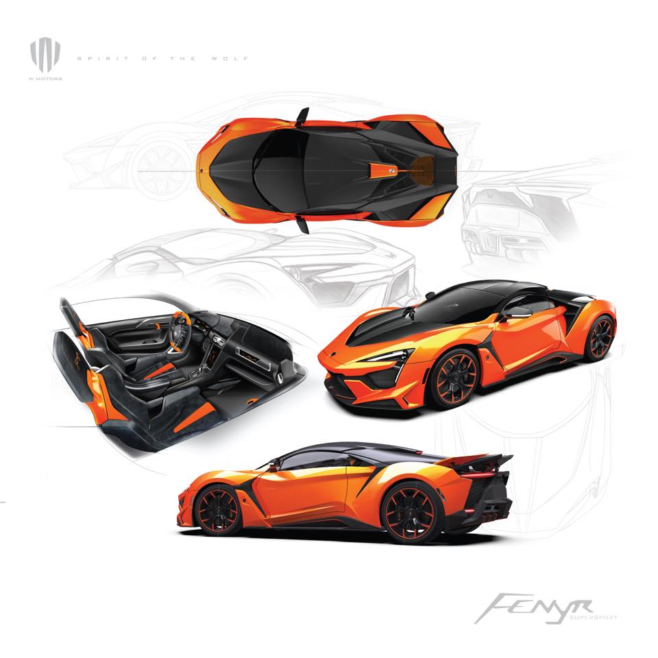 H&igrave;nh ảnh ph&aacute;c họa những chiếc Fenyr SuperSport với m&agrave;u sắc kh&aacute;c nhau