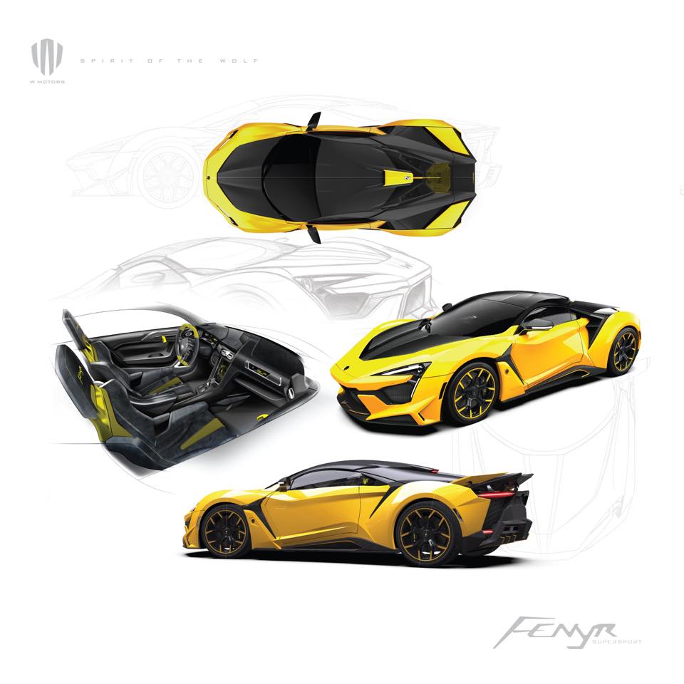 H&igrave;nh ảnh ph&aacute;c họa những chiếc Fenyr SuperSport với m&agrave;u sắc kh&aacute;c nhau