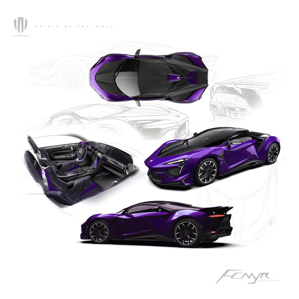 H&igrave;nh ảnh ph&aacute;c họa những chiếc Fenyr SuperSport với m&agrave;u sắc kh&aacute;c nhau