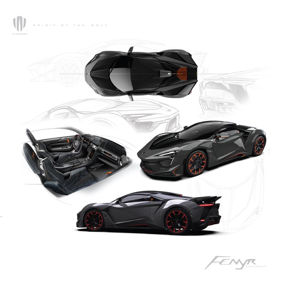 H&igrave;nh ảnh ph&aacute;c họa những chiếc Fenyr SuperSport với m&agrave;u sắc kh&aacute;c nhau