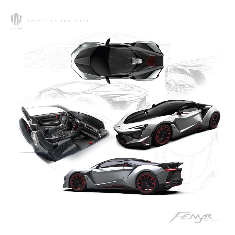 H&igrave;nh ảnh ph&aacute;c họa những chiếc Fenyr SuperSport với m&agrave;u sắc kh&aacute;c nhau