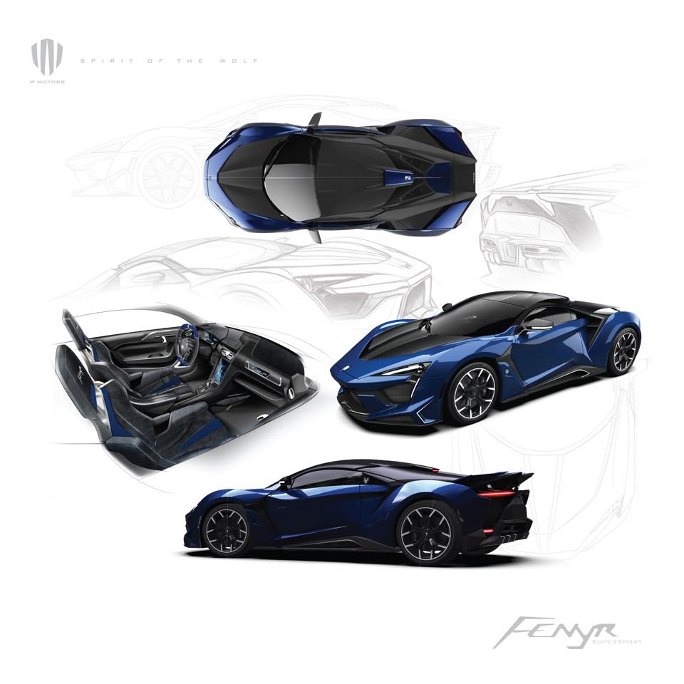 H&igrave;nh ảnh ph&aacute;c họa những chiếc Fenyr SuperSport với m&agrave;u sắc kh&aacute;c nhau