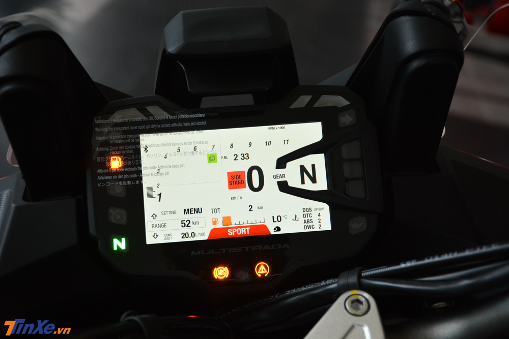 Màn hình màu TFT kích thước 5 inch của Ducati Multistrada 1260 Enduro 2019 Màn hình màu TFT kích thước 5 inch của Ducati Multistrada 1260 Enduro 2019
