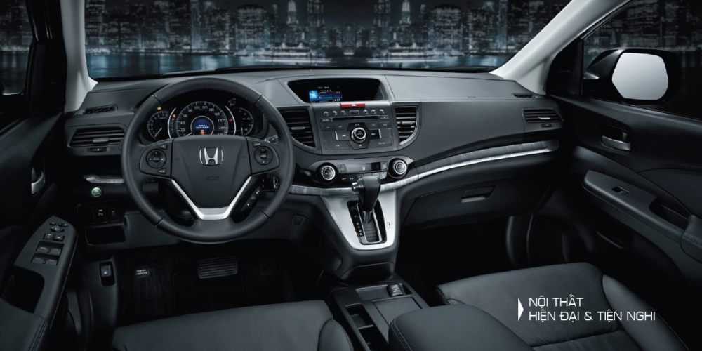 Nội thất b&ecirc;n trong Honda CR-V 2.0AT 2014 cũng kh&aacute; vừa đủ.