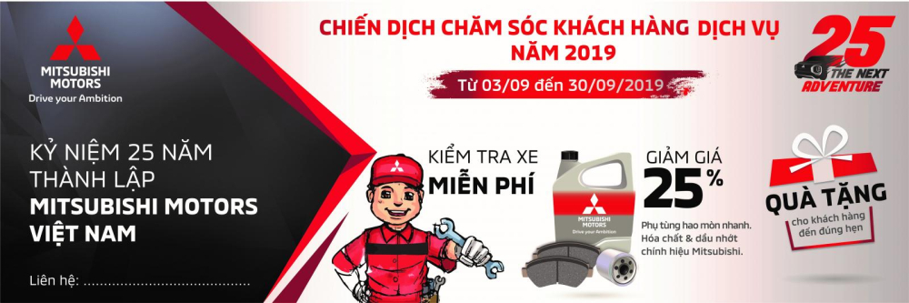 Khi đem xe đến xưởng dịch vụ ch&iacute;nh h&atilde;ng để kiểm tra v&agrave; bảo dưỡng, người d&ugrave;ng sẽ nhận được nhiều ưu đ&atilde;i từ ph&iacute;a Mitsubishi Việt Nam