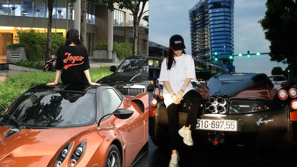 Con g&aacute;i Minh Nhựa chụp ảnh c&ugrave;ng Pagani Huayra